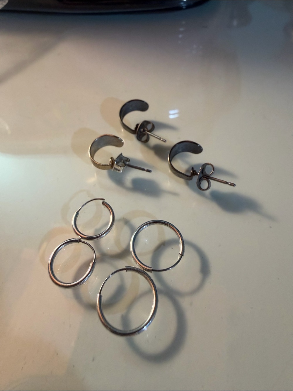 Silver Hoop & Huggie Earring Set - Silver